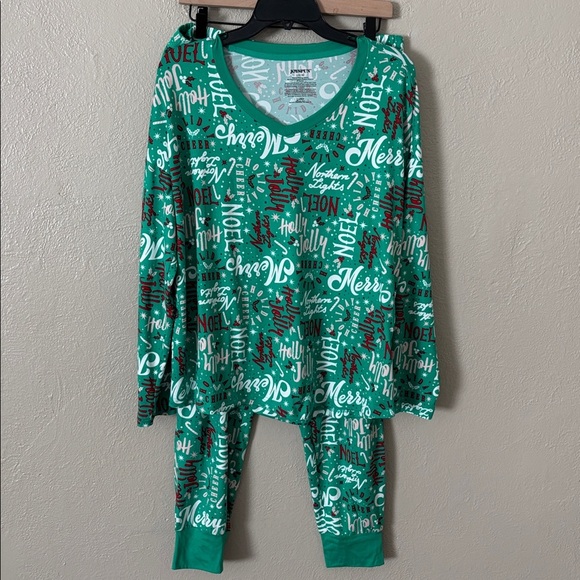 Joyspun Women’s Christmas Pajama Set Red Green Large (12-14) - Picture 1 of 6